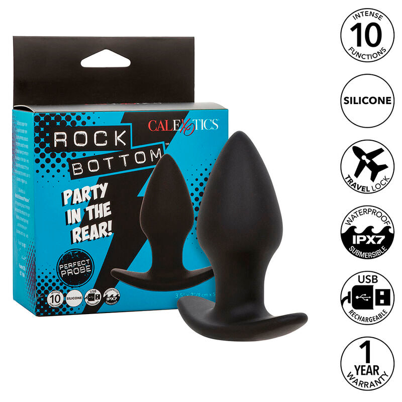 Rock bottom perfect anal plug 10 vibrations black silicone