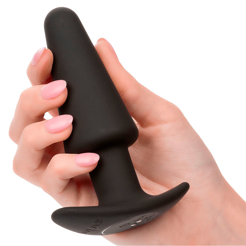 Rock bottom tapered anal plug 10 vibrations black silicone