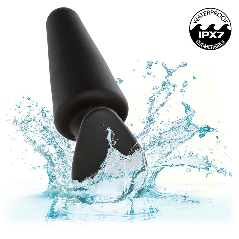 Rock bottom tapered anal plug 10 vibrations black silicone