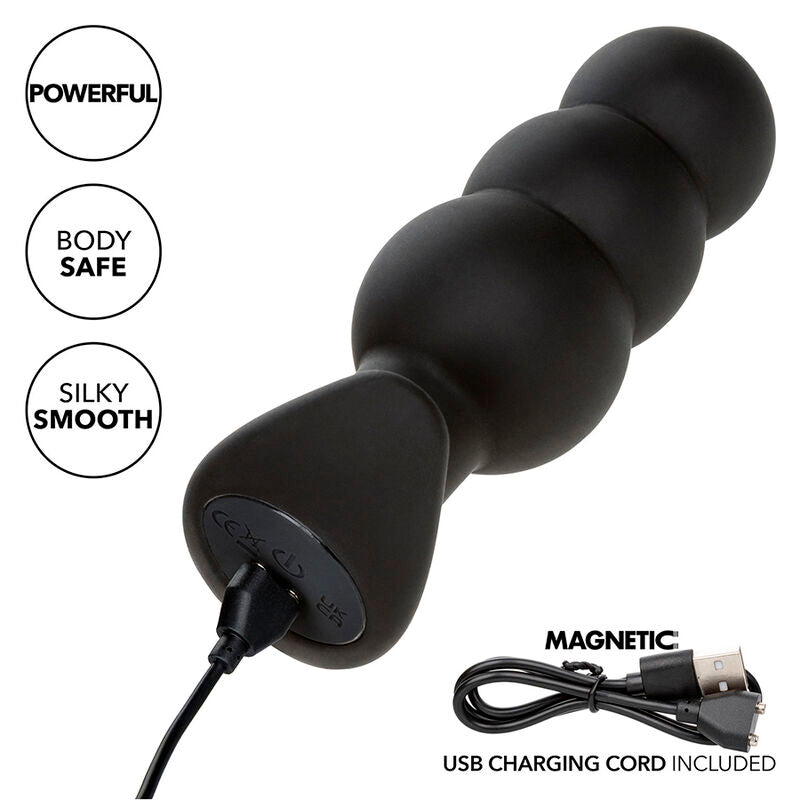 Rock bottom beaded anal plug 10 vibrations black silicone