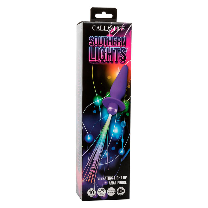Southern lights light up anal plug10 vibrations silicone purple