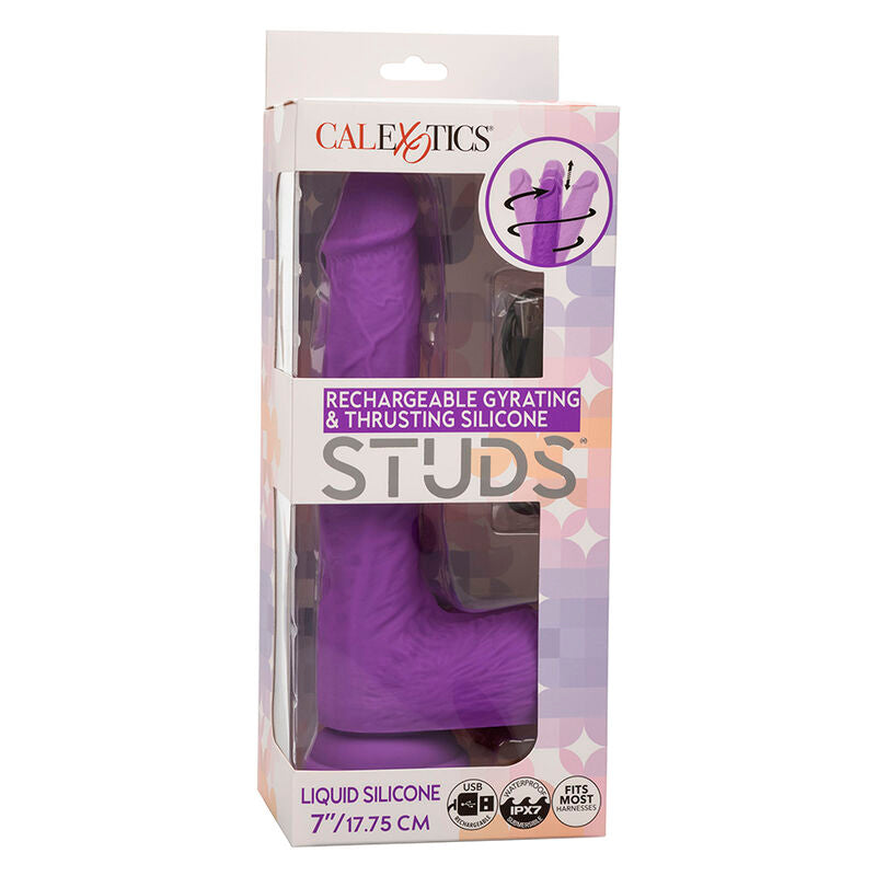 Studs rechargeable and rotating vibrator 10 vibrations purple