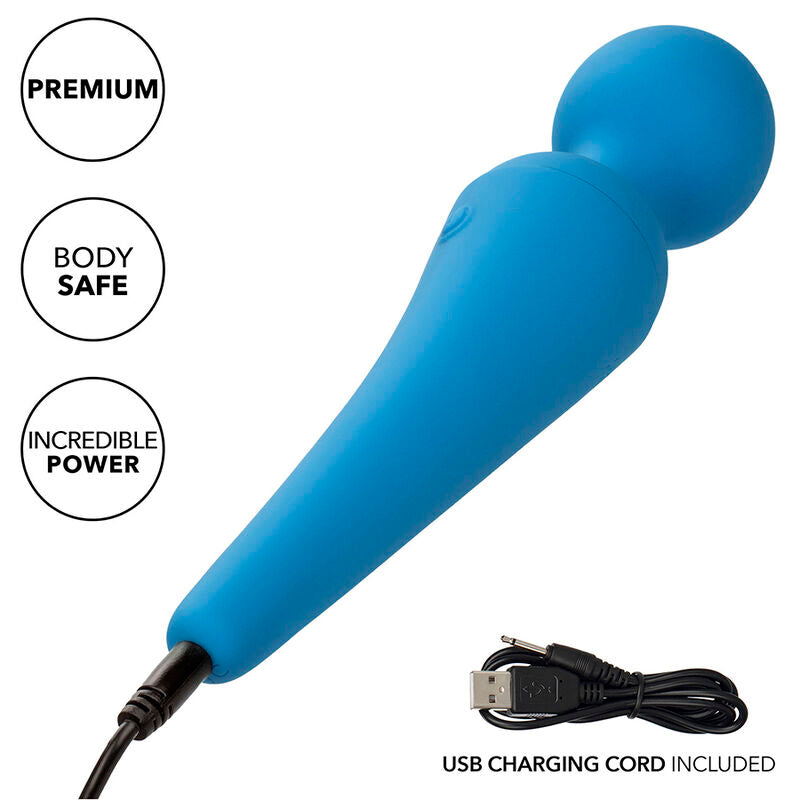 CALEXOTICS - COUTURE WAND VIBRATOR KIT 10 VIBRATIONS BLUE
