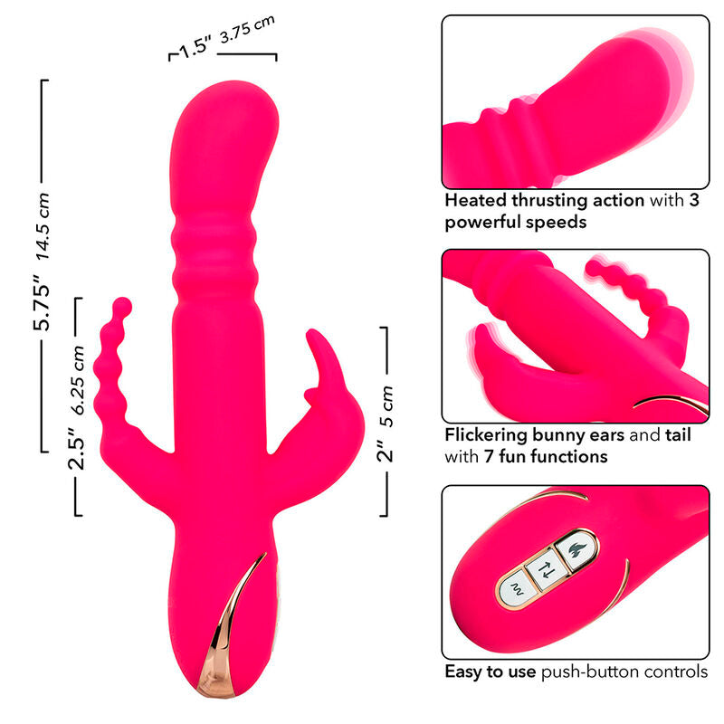 CALEXOTICS - JACK FANTASY TRIPLE HEATING VIBRATOR PINK RABBIT