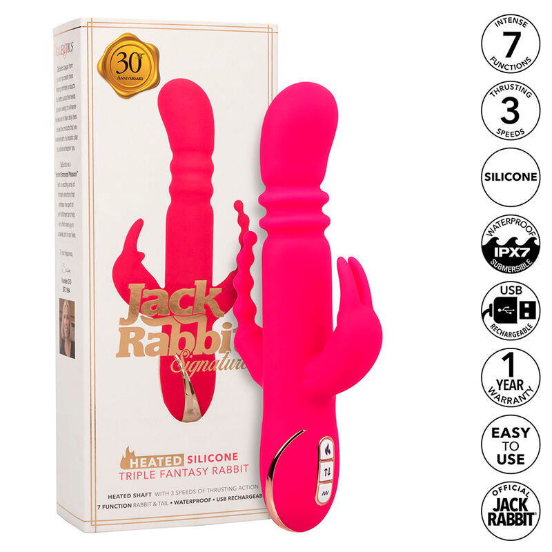 Jack Fantasy Triple Heating Vibrator Pink Rabbit