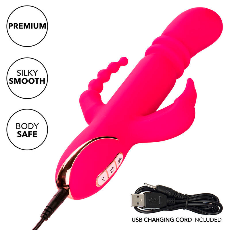 Jack Fantasy Triple Heating Vibrator Pink Rabbit
