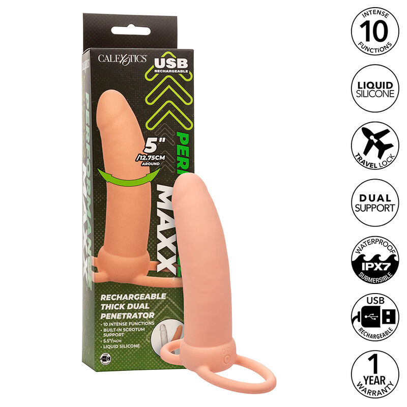 Maxx Thick Double Penetrator 10 Vibrations Flesh
