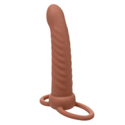 Maxx Ribbed Double Penetrator 10 Vibrations Brown