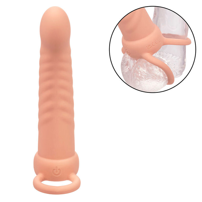 Maxx Double Ribbed Penetrator 10 Vibrations Flesh