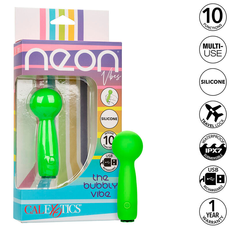Neon vibes the bubbly vibe mini massager 10 vibrations green