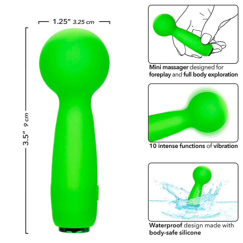 Neon vibes the bubbly vibe mini massager 10 vibrations green