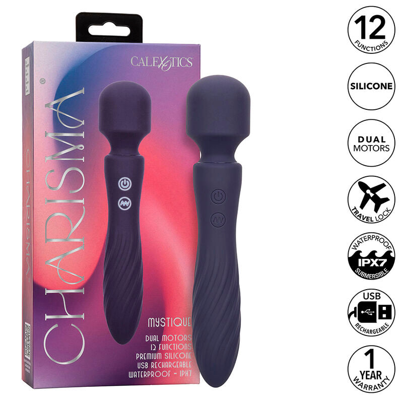Charisma Mystique Dual Motor Massager 12 Functions 20.5cm x 4.5cm Purple