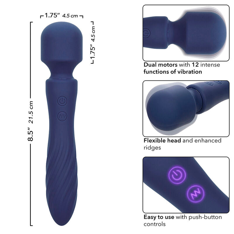 CALEXOTICS - CHARISMA MYSTICAL MASSAGER DUAL MOTORS 12 FUNCTIONS 20.5 CM X 4.5 CM PURPLE