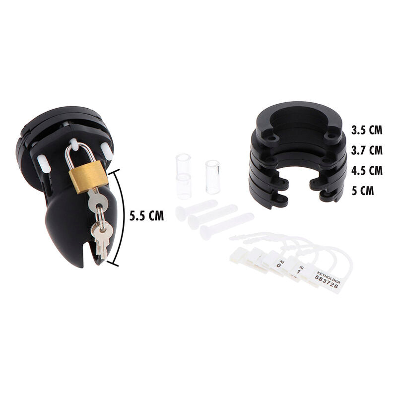 Extreme silicone chastity cage size S black