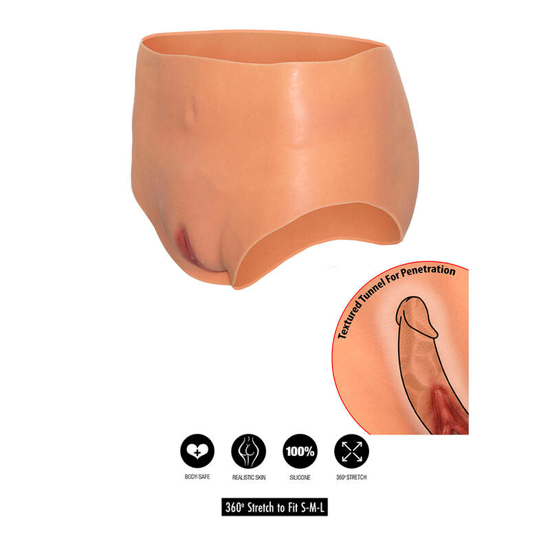 Alter ego open vagina high waisted briefs flesh