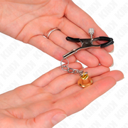 Telemon clips with gold bell pendant 6 cm