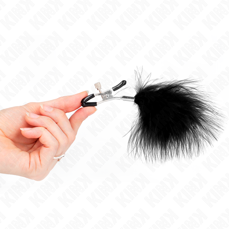 Black feather clip 7 cm