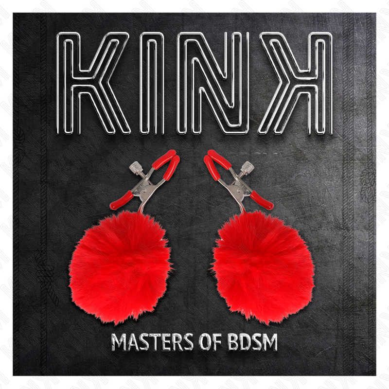 KINK - RED FAUX FUR BALL METON CLIP 6 CM