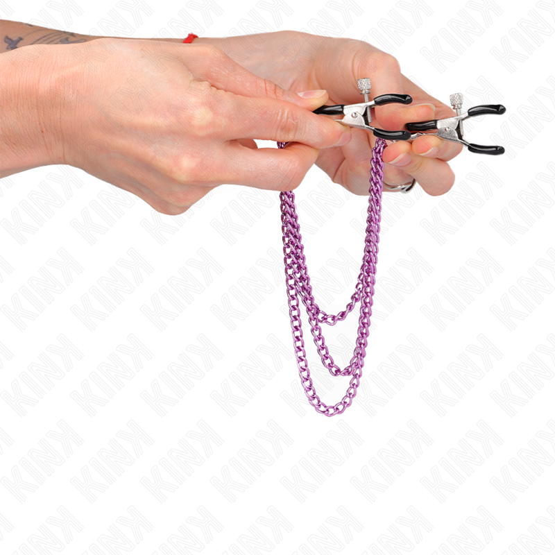 KINK - WORKSHOP CLIPS WITH 3 PURPLE CHAINS 20/23/28 CM