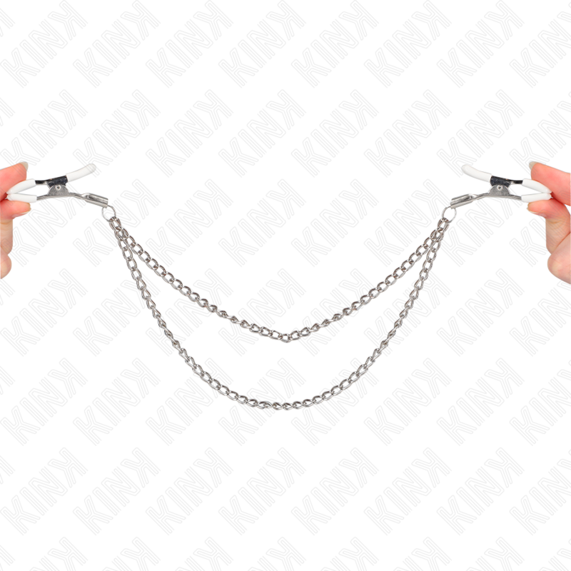 KINK - WORKSHOP CLIPS WITH 2 THIN SILVER CHAINS 20/23 CM