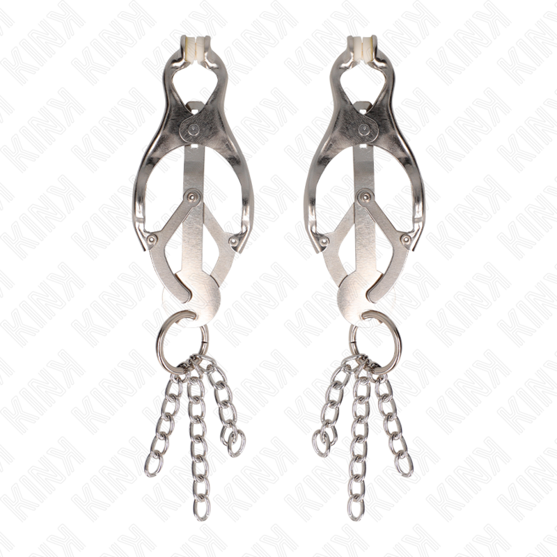 KINK - JAPANESE CLOVER RINGS WITH SMALL SILVER CHAINS