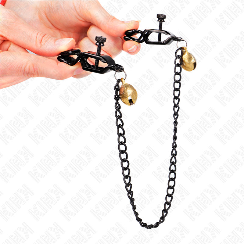 Meton clips flat chain and silver bell 30 cm