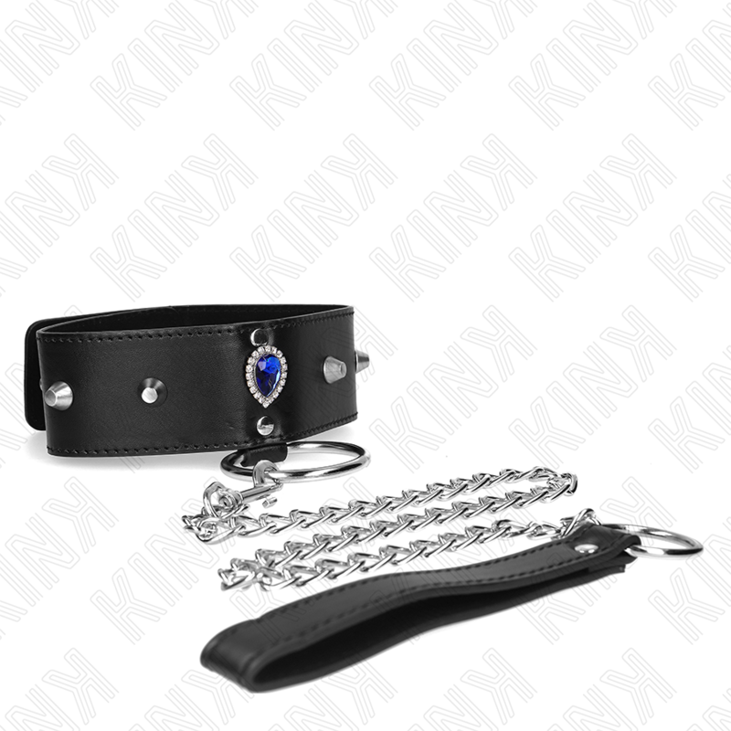 KINK - 65 CM NECKLACE WITH ADJUSTABLE BLUE DIAMOND BRACELET (36-43 CM X 5 CM)