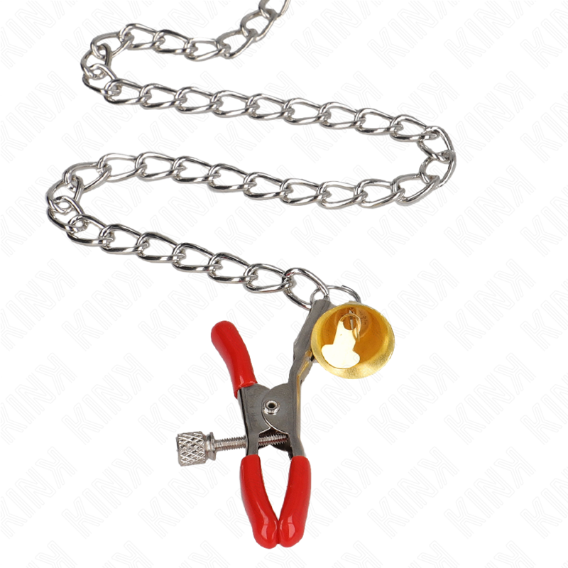 KINK - RED TRIPLE BELL TAMELON AND CLITO CLIPS WITH 30CM CHAIN