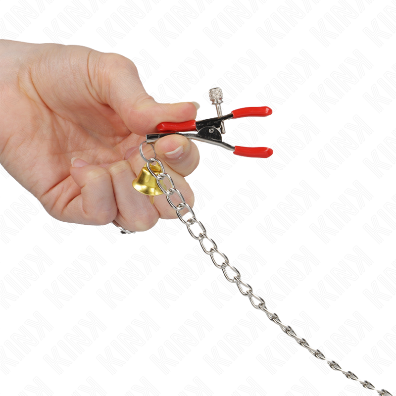 KINK - RED TRIPLE BELL TAMELON AND CLITO CLIPS WITH 30CM CHAIN