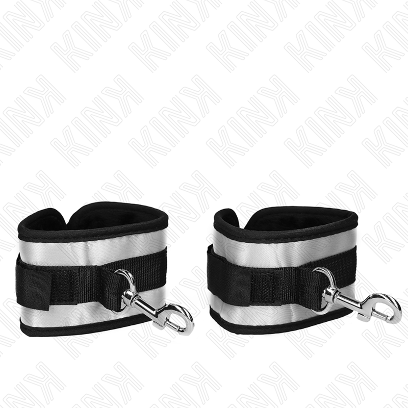KINK - GREY NEOPRENE WRIST cuffs 23 x 5 cm