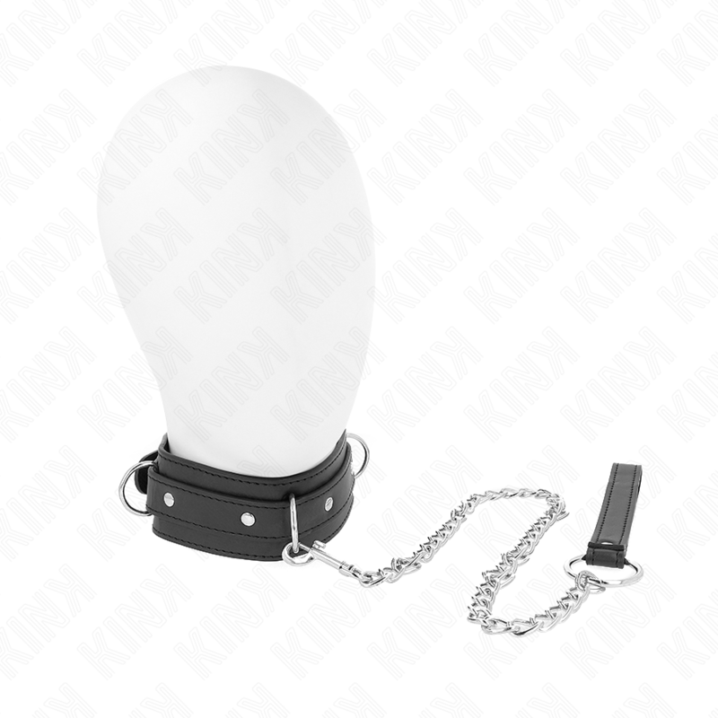 Collar with leash 65 cm 3 rings model 1 adjustable 38-49 cm x 5 cm