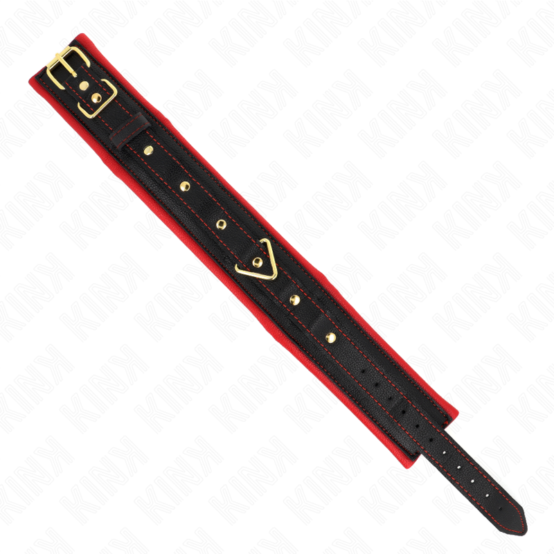 Adjustable plain fabric collar with leash 33-48 cm x 5.7 cm