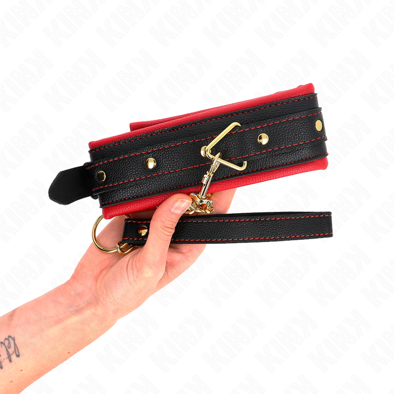 KINK - COLLAR WITH ADJUSTABLE PLAIN FABRIC LEASH 33-48 CM X 5.7 CM