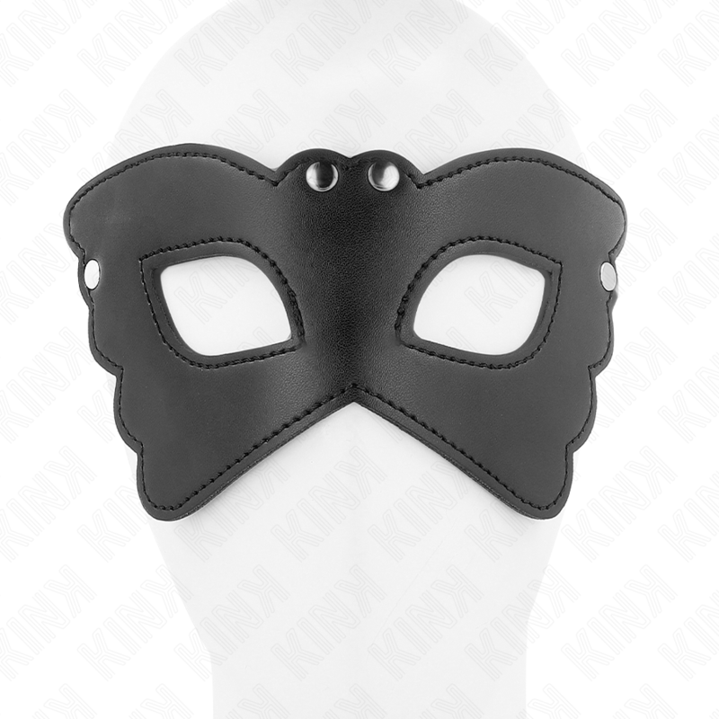 Butterfly-shaped leatherette mask 20 x 9 cm