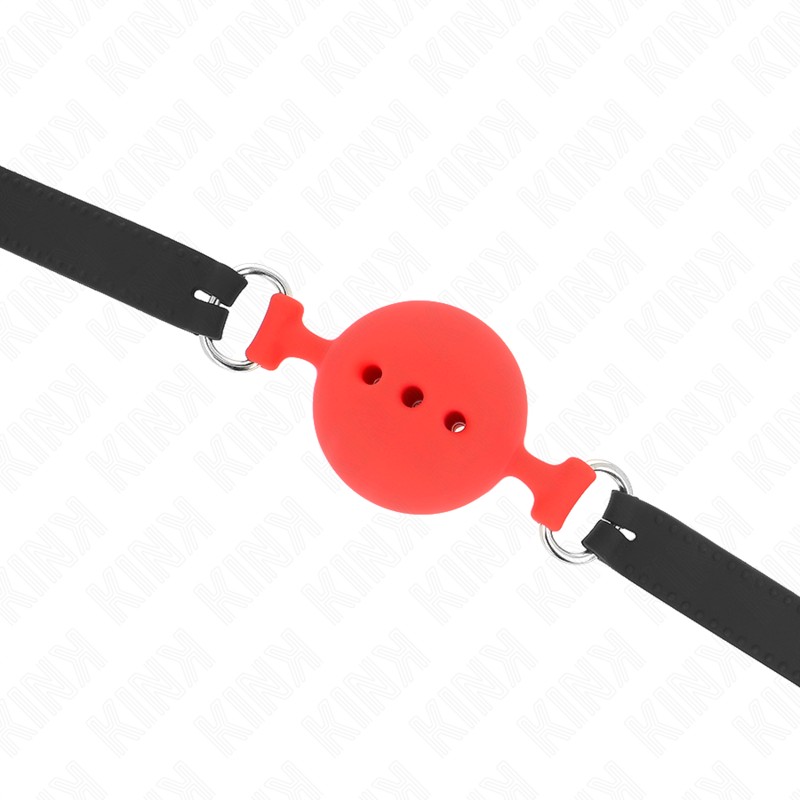 Fully silicone gag 55 x 2 cm with 5 cm ball size L red adjustable 35-51 cm