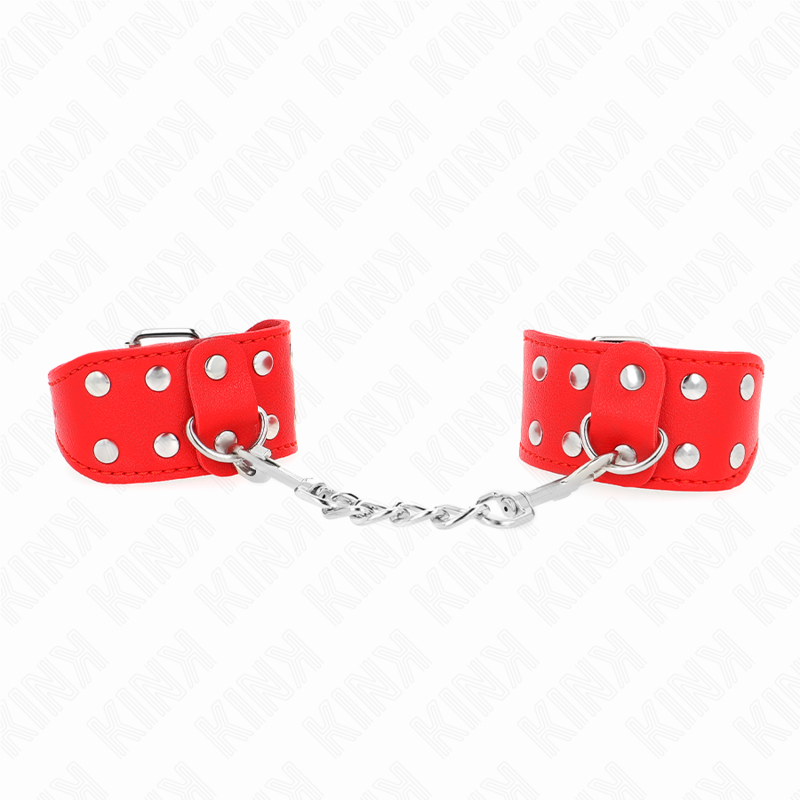 Bracelets with double line of adjustable red studs