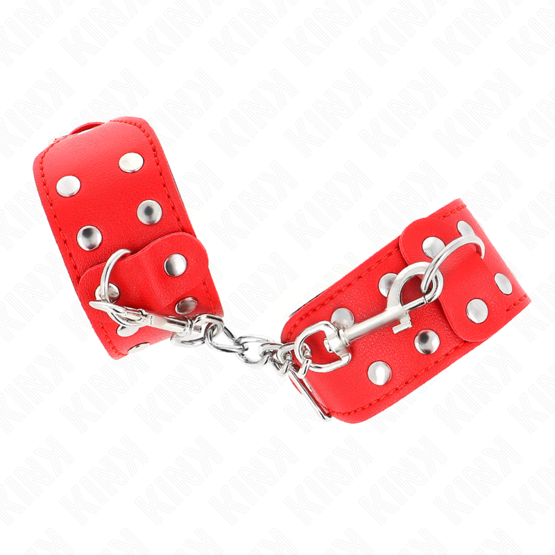 Bracelets with double line of adjustable red studs
