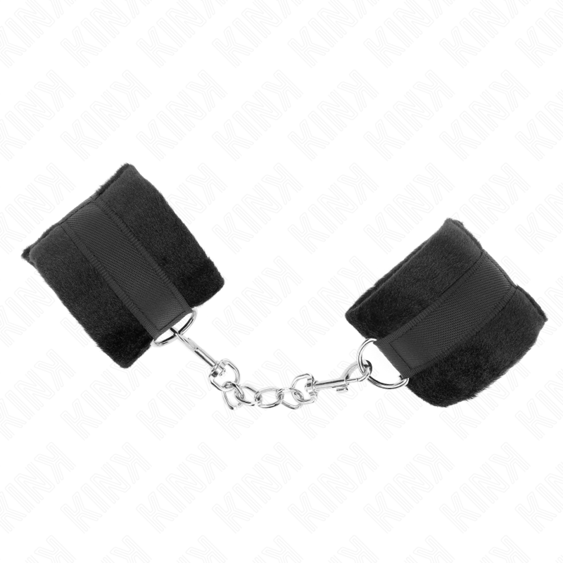Black fur beginner cuffs 30 x 7 cm