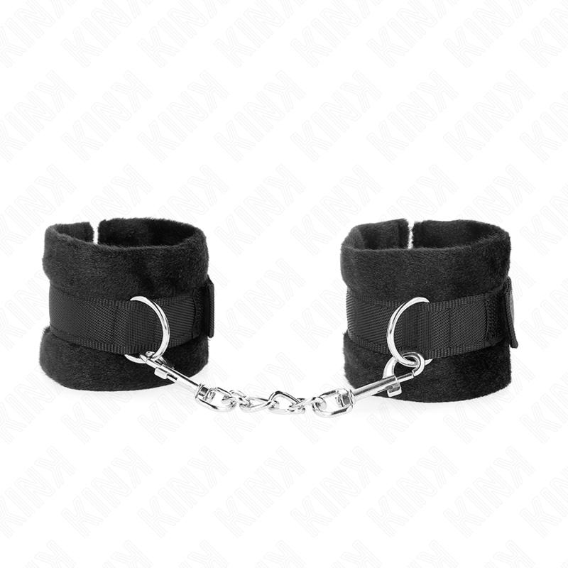 Black fur beginner cuffs 30 x 7 cm