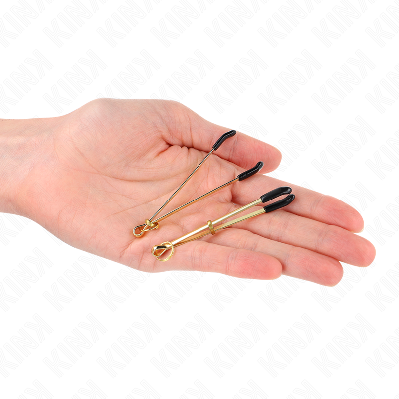 Fine gold nipple clips 7 cm