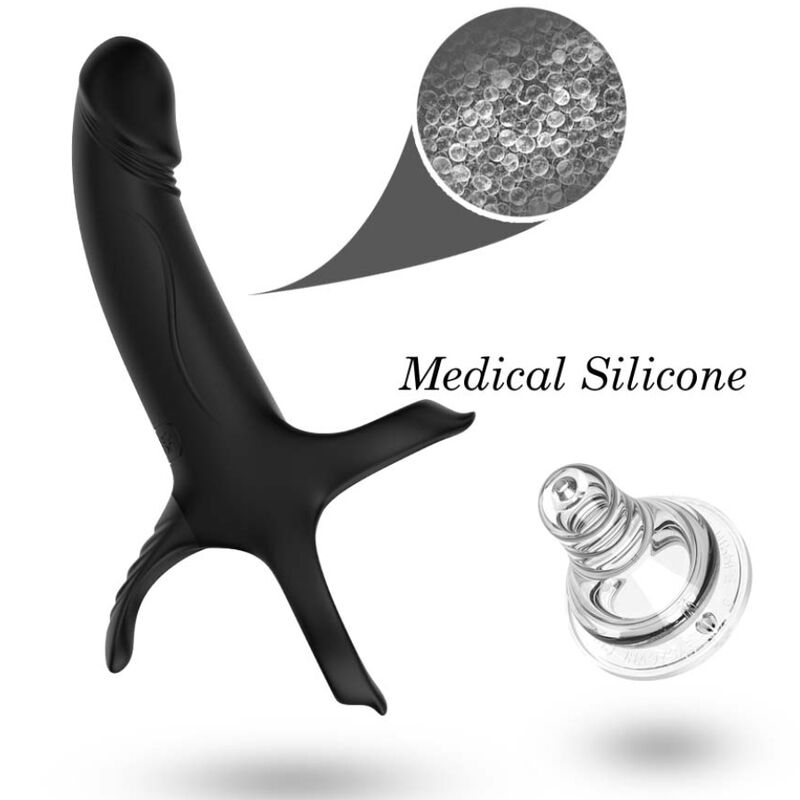 ARMONY - BLACK DILDO WITH RING AND VIBRATOR