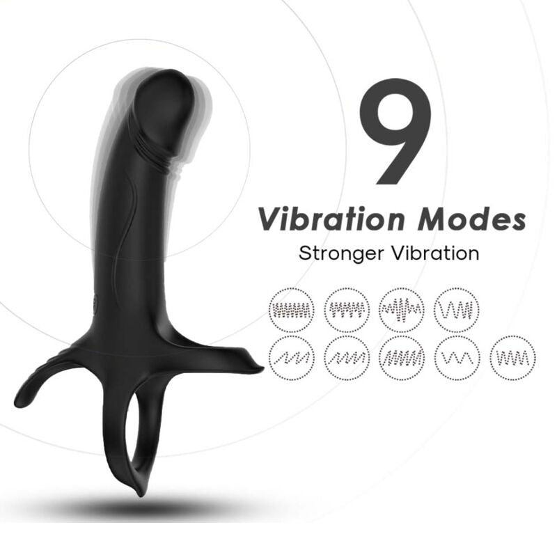 ARMONY - BLACK DILDO WITH RING AND VIBRATOR