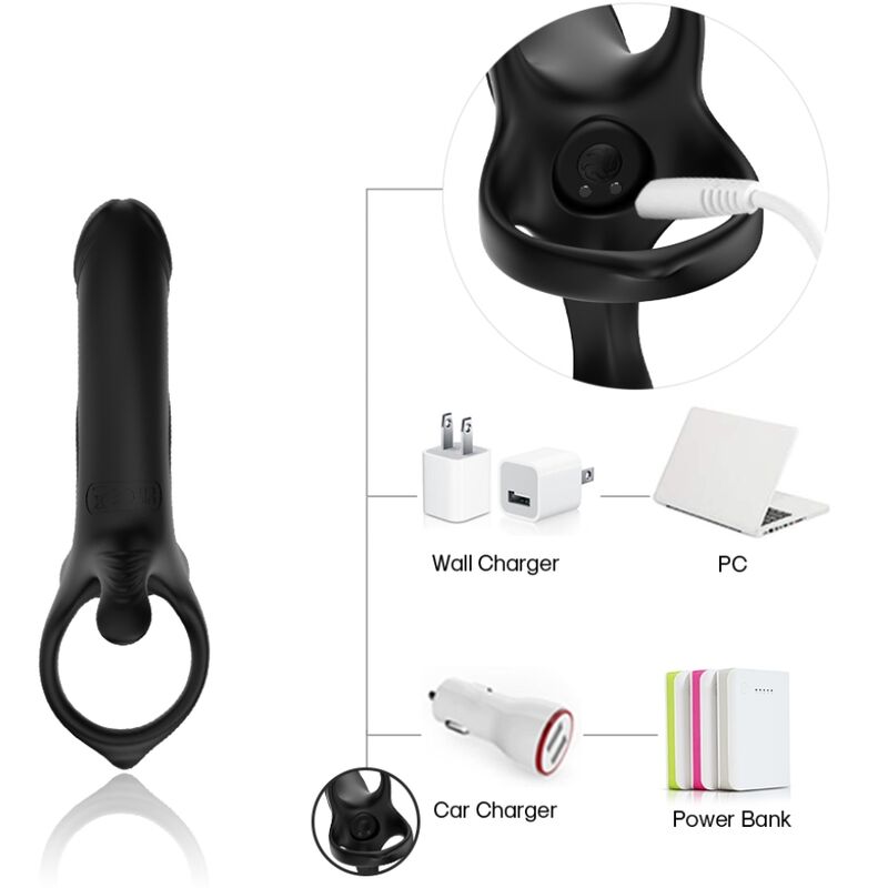 ARMONY - BLACK DILDO WITH RING AND VIBRATOR