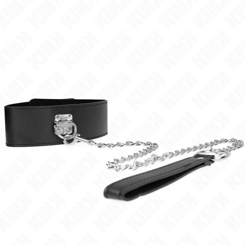 KINK - NECKLACE WITH 65 CM BELT WITH WIDE ADJUSTABLE BLACK BRACELET 33.5-41 CM X 5 CM