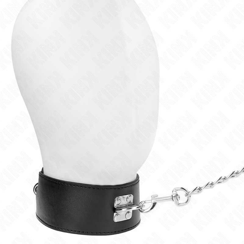 KINK - NECKLACE WITH 65 CM BELT WITH WIDE ADJUSTABLE BLACK BRACELET 33.5-41 CM X 5 CM