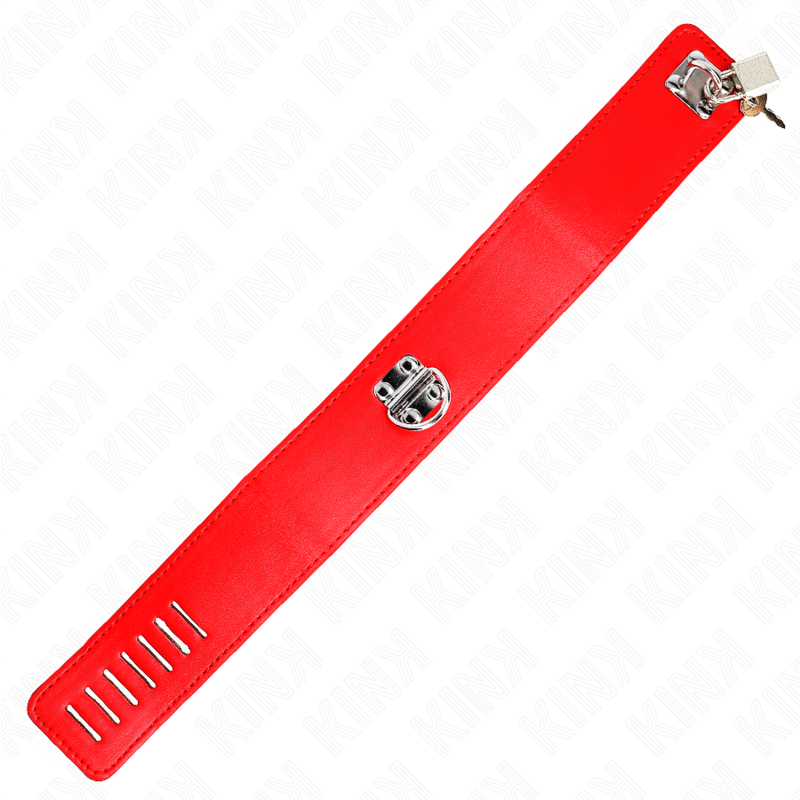KINK - NECKLACE WITH 65 CM BELT WITH WIDE ADJUSTABLE RED BRACELET 33.5-41 CM X 5 CM