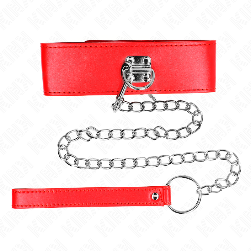 Necklace with belt 65 cm with wide adjustable red bracelet 33.5-41 cm x 5 cm