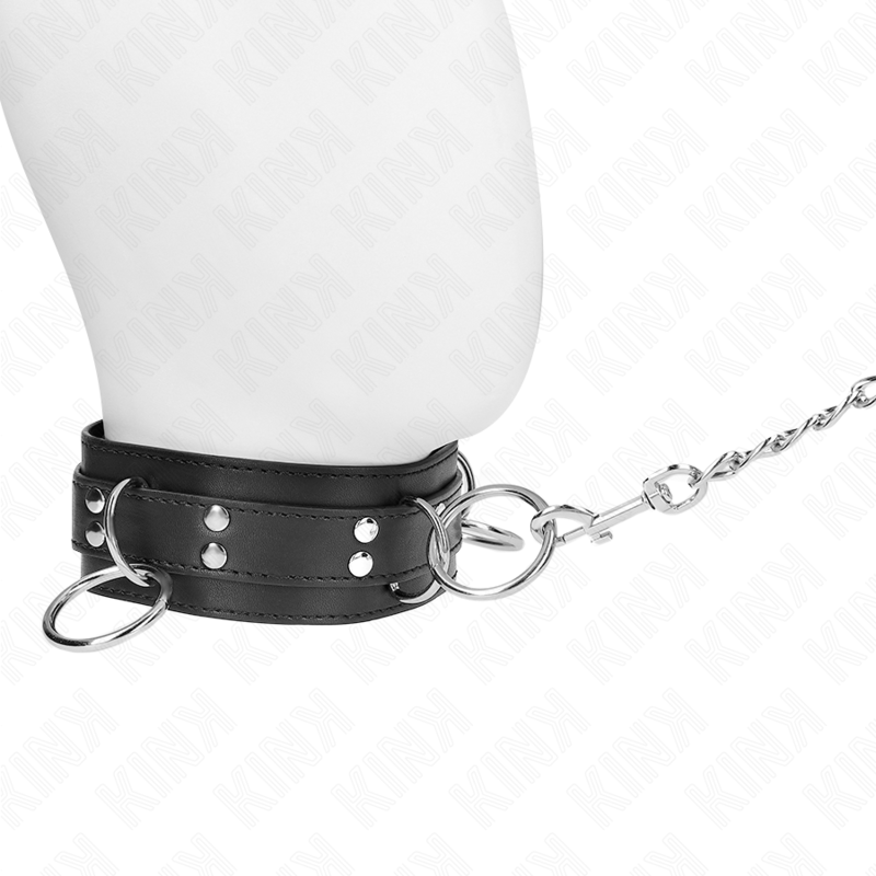 3-ring bondage collar with strap 80 cm 53 x 5 cm