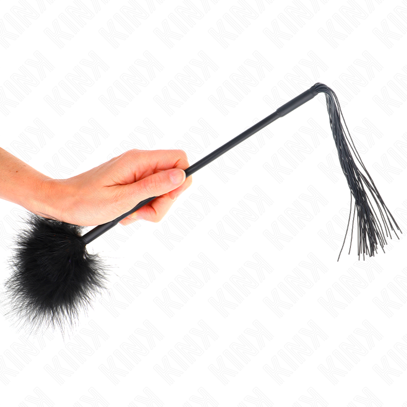KINK - Silicone whip with feathers for tickling 47 cm