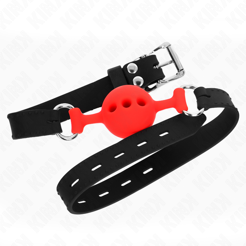 Bâillon Ball Gag Silicone 4 cm Sangle Ajustable 35-51 cm - Kink